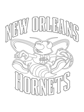 New Orleans Hornets Logo  Coloring Page